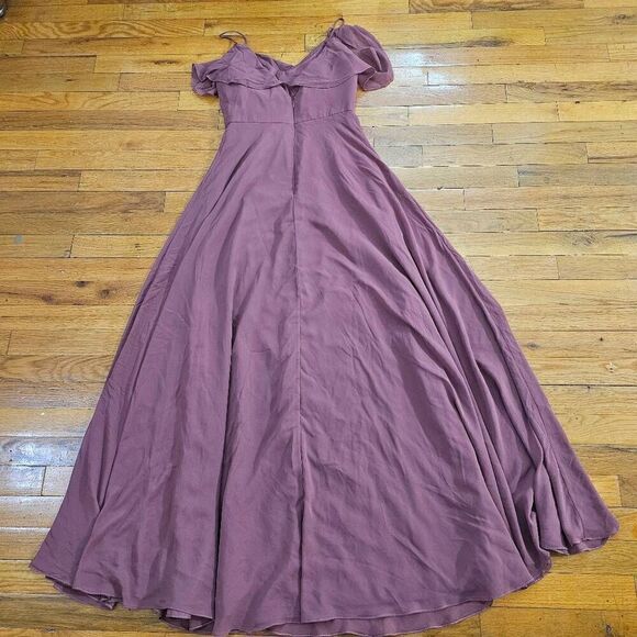 Anthropologie Jenny Yoo Mila Dress Cold Shoulder Maxi Gown Size 2 - Picture 4 of 10